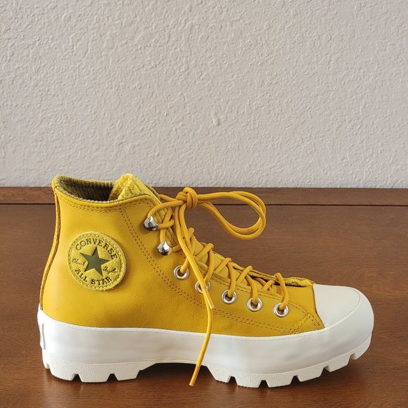 Converse Women's CTAS Lugged Winter Hi Leather Gore-Tex 565005C Gold Dart - Picture 3 of 9